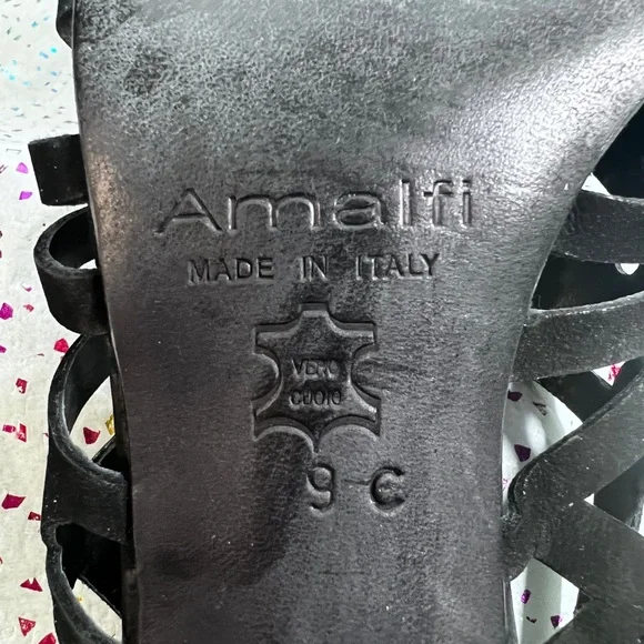 Amalfi Nestra Black Slingback Heels - Picture 7 of 8